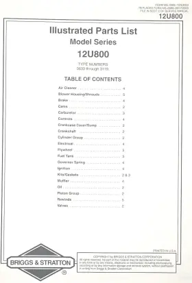 126799 QUANTUM Briggs Stratton Engine Catalog Manual