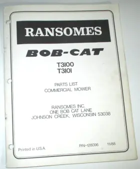T3101 RANSOMES Bob Cat Riding Mower Manual Catalog