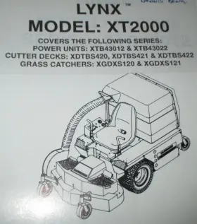 XT2000 RANSOMES Bob Cat Lynx Riding Mower Manual Catalog #2