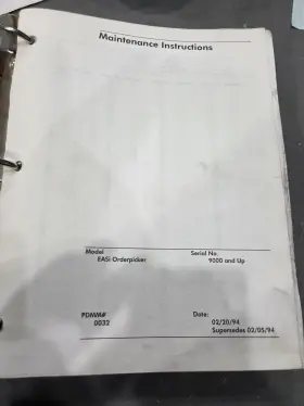 PDMM-0032 RAYMOND Easi Orderpicker Manual