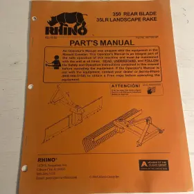 35LR RHINO Rear Blade Landscape Rake Operators Manual