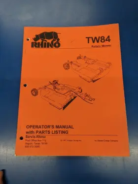 TW84 RHINO Rotary Mower Operator Manual