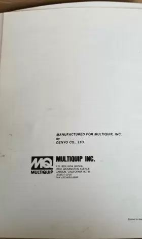 EY200WG1322 ROBIN Engine Manual Multiquip Generator #3