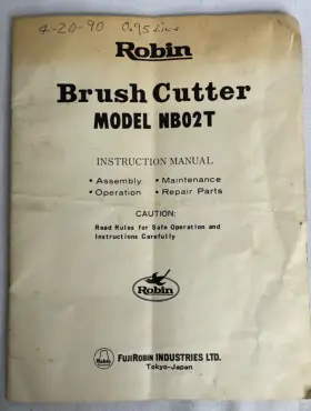 NB02T ROBIN Operator Manual Brush Cutter Instruction