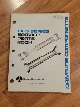 L16S ROCKWELL Driveline Service Book Catalog Driveshaft