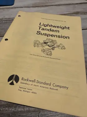 NO.11A ROCKWELL Tandem Mount Axle Drive Service Manual