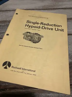 NO.5B ROCKWELL Single Reduction Drive Unit Hypoid Service