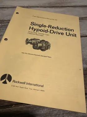 NO.5C ROCKWELL Single Reduction Drive Unit Hypoid Service