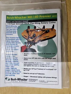 MD-180 ROTARY Whacker Premier Cutter Safety Operators Manual