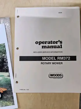 RM372 ROTARY Woods Mower Operators Manual Service