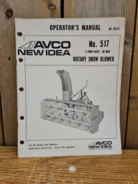 RS-517 ROTARY Avco Idea Operators Manual Snow Blower