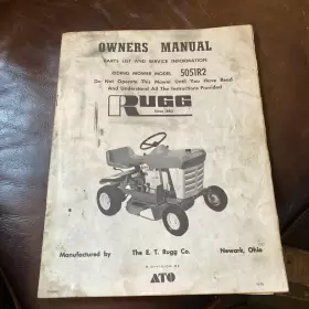 5051R2 RUGG Riding Lawn Mower Garden Tractor Manual