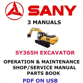 SY365H SANY Excavator Manual Operation Service Pdf