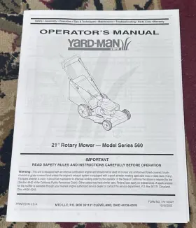131.88381 SEARS Rear Walk Rotary Lawn Manual