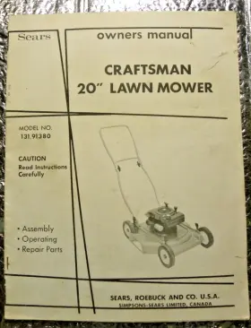 131.91380 SEARS Operators Manual Craftsman Lawn Mower Push
