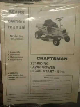 502.255623 SEARS Riding Lawn Mower Owners Manual