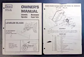 917.251392 SEARS Leveler Blade Owners Manual Dump