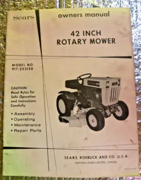 917.253150 SEARS Operations Manual Rotary Mower Owners