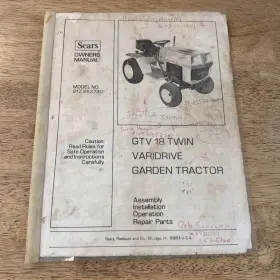 917.253730 SEARS Gtv Twin Varidrive Garden Tractor Owners