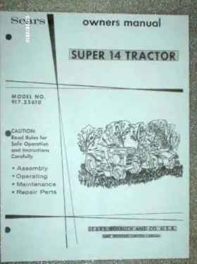 917.25610 SEARS Suburban Tractor Manual Lists Usb
