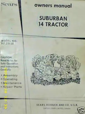 917.25620 SEARS Suburban Tractor Manual Lists Usb