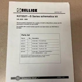K272527 SELLICK Schematics Electrical Hydraulic Diagrams Fork