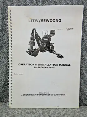BH7600 SEWOONG Backhoe Loader Operation Manual