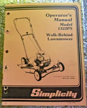 1322PS SIMPLICITY Operators Manual Walk Lawnmower