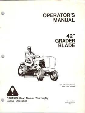 1690038 SIMPLICITY Grader Blade Operators Manual Belly Mount