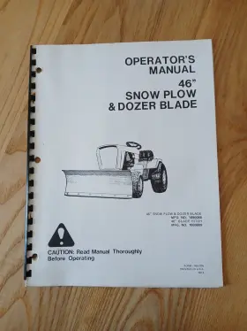 1690089 SIMPLICITY Snow Plow Blade Operators Manual