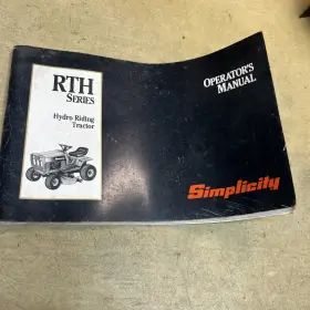 1707658 SIMPLICITY Rth Riding Tractor Operators Manual