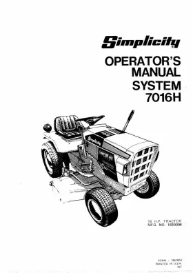 7016H SIMPLICITY Operator Instruction Manual Lawn Mower