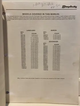 TP-973 SIMPLICITY Lg Frame Garden Tractor Repair Manual #3