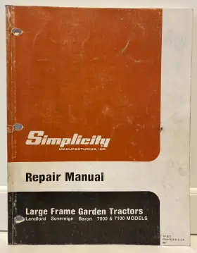 TP-973 SIMPLICITY Lg Frame Garden Tractor Repair Manual