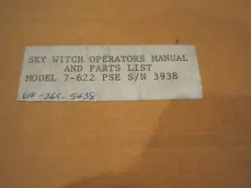48-087110 SKYWITCH Sky Witch Scissor Lift Repair Operating #2