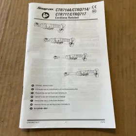 CTR714A SNAP-ON Manual Booklet Cordless Ratchet Instuctions