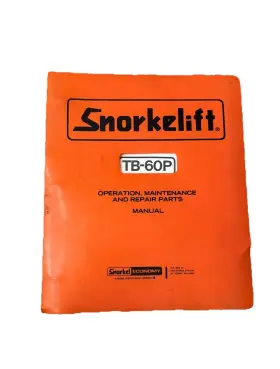 STJ-002-60 SNORKELIFT Boom Lift Operation Manual