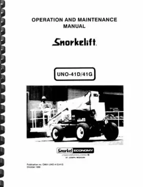UNO-41D SNORKELIFT Boom Lift Operation Manual