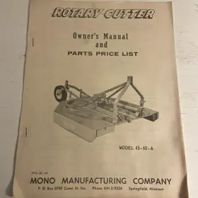 45-60-A SPRINGFIELD Rotary Cutter Owners Manual