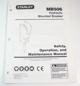 34953 STANLEY HYDRAULIC TOOLS Breaker Operator Safety Manual