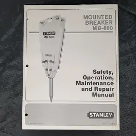 MB-800 STANLEY Breaker Safety Operation Repair Manual