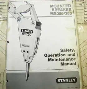 MB550 STANLEY Breaker Operation Manual Saftey