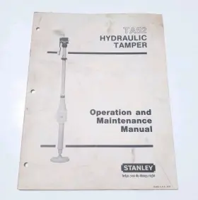 TA52 STANLEY Hydraulic Tamper Operation Manual