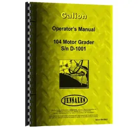 RAP72236 STEVENS LAKE PARTS Operator Manual Galion Erly