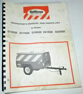 D250Q5 SULLIVAN Air Compressor Operators Manual