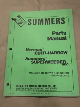 8Z1130 SUMMERS Herman Culti Harrow Superweeder Manual