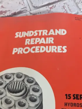 9659 SUNDSTRAND Sunstrand Repair Procedures Hydrostatic #3