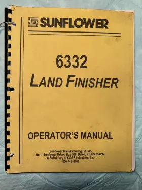 6332 SUNFLOWER Land Finisher Operator Manual