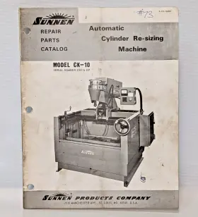 CK-10 SUNNEN Automatic Cylinder Sizing Repair Catalog