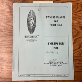 51-2531 SWEEPSTER Sweeper Owners Manual Operation Broom